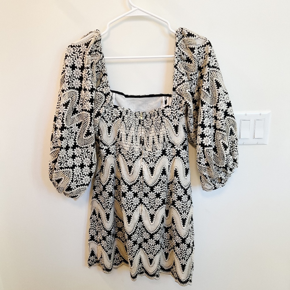 Cara Cara Montauk Scallop Eyelet Mini Dress, Size Small - Picture 6 of 11